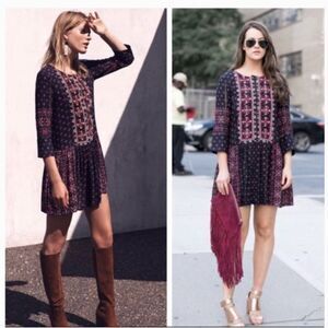 Anthropologie Vanessa Virginia Kaleidoscope embroidered beaded dress Size S boho